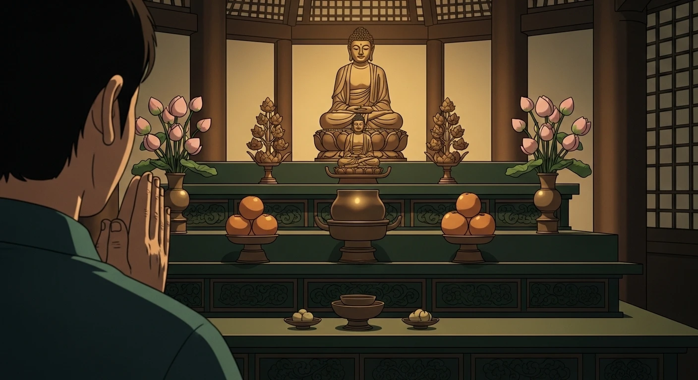 Khung cảnh cổng Tam Quan cổ kính của Chùa Hà, với những mái ngói cong vút và cây cổ thụ xanh mát, tạo nên không khí thanh tịnh và linh thiêng.