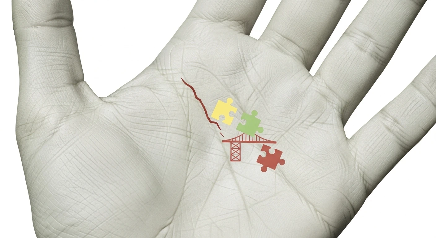 Hình ảnh một bàn tay với các đường chỉ tay được vẽ rõ nét, đặc biệt là đường hôn nhân dưới ngón út, minh họa cho vị trí và đặc điểm.