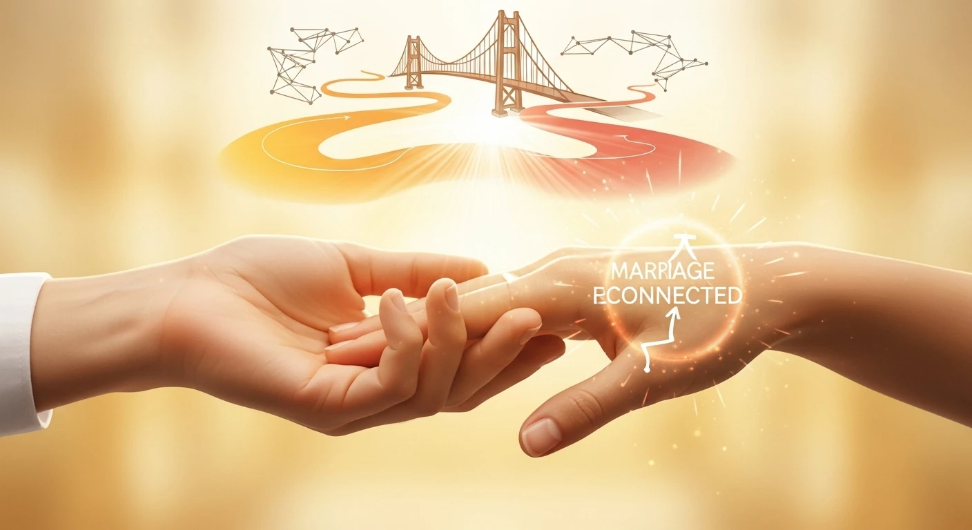 Minh họa các dạng đường chỉ tay hôn nhân đứt đoạn, gãy khúc, có cù lao hoặc hình sao, với các chú thích rõ ràng.