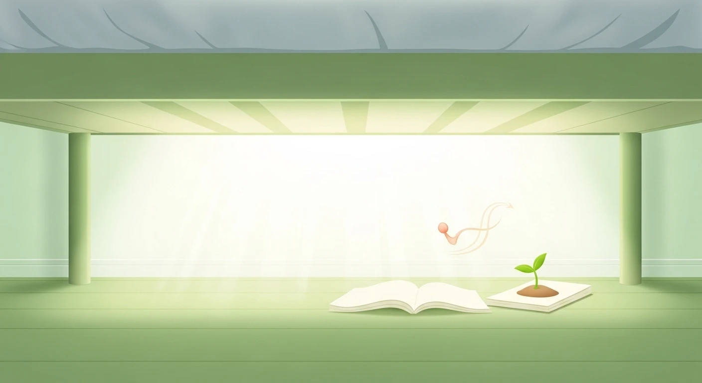 Một gầm giường sạch sẽ, thoáng đãng với vài chiếc hộp đựng đồ gọn gàng, tạo không gian mở và tích cực.