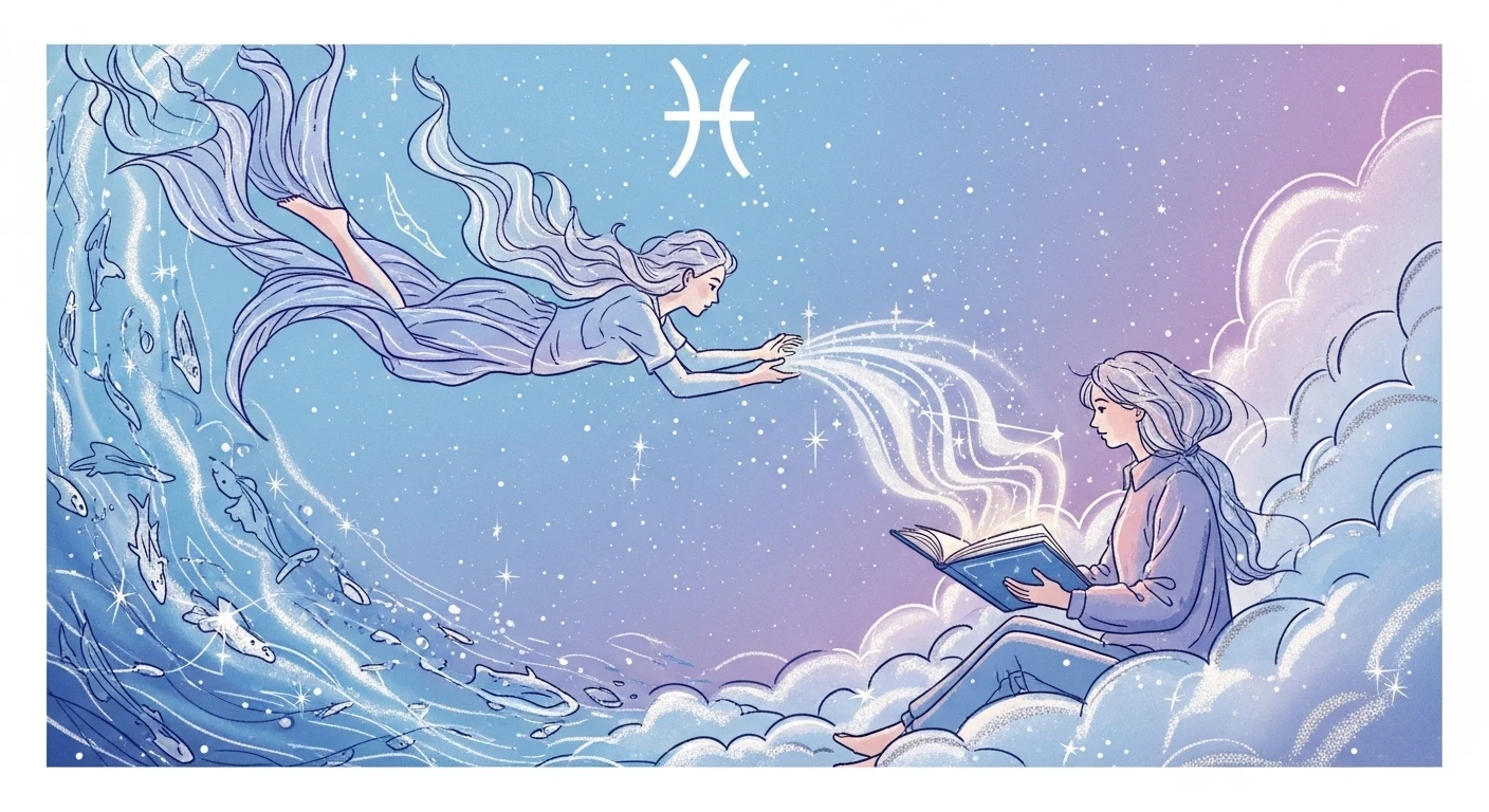 Người phụ nữ Song Ngư với ánh mắt mơ màng, biểu cảm nhẹ nhàng, tượng trưng cho sự lãng mạn, nhạy cảm và trí tưởng tượng phong phú.