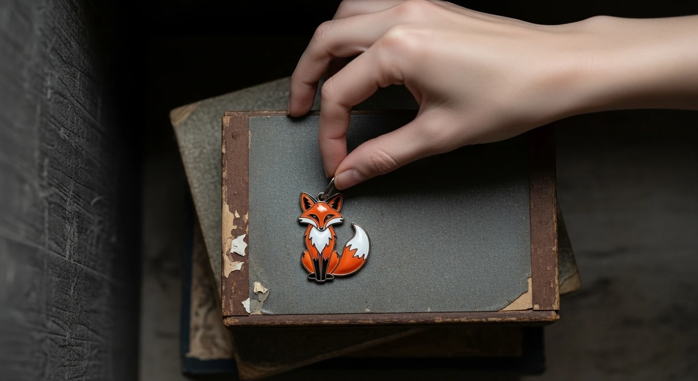 Một mặt dây chuyền hồ ly phong thủy được chạm khắc tinh xảo từ đá tự nhiên, đặt trên nền vải lụa mềm mại, ánh sáng dịu nhẹ.