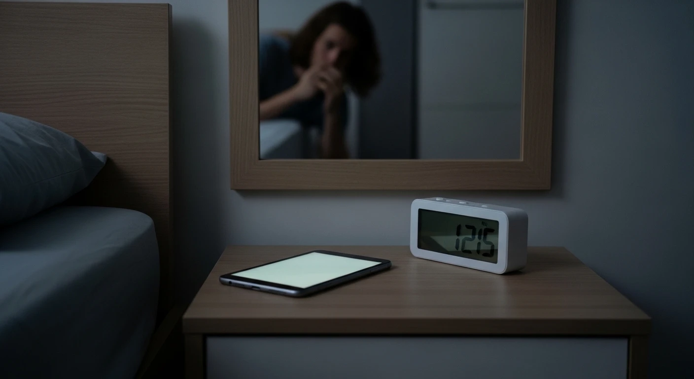 Một cặp vợ chồng đang thư giãn trong phòng ngủ ấm cúng, không có đồ điện tử hay vật phẩm phong thủy tiêu cực. Ánh sáng dịu nhẹ, không gian gọn gàng.