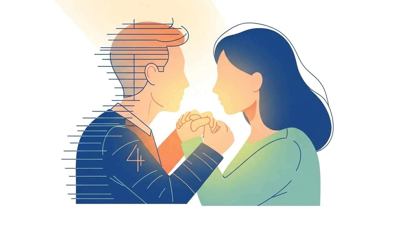 Một cặp đôi đang nắm tay nhau đi trên con đường lát đá vững chắc, tượng trưng cho sự ổn định và hỗ trợ lẫn nhau trong mối quan hệ.