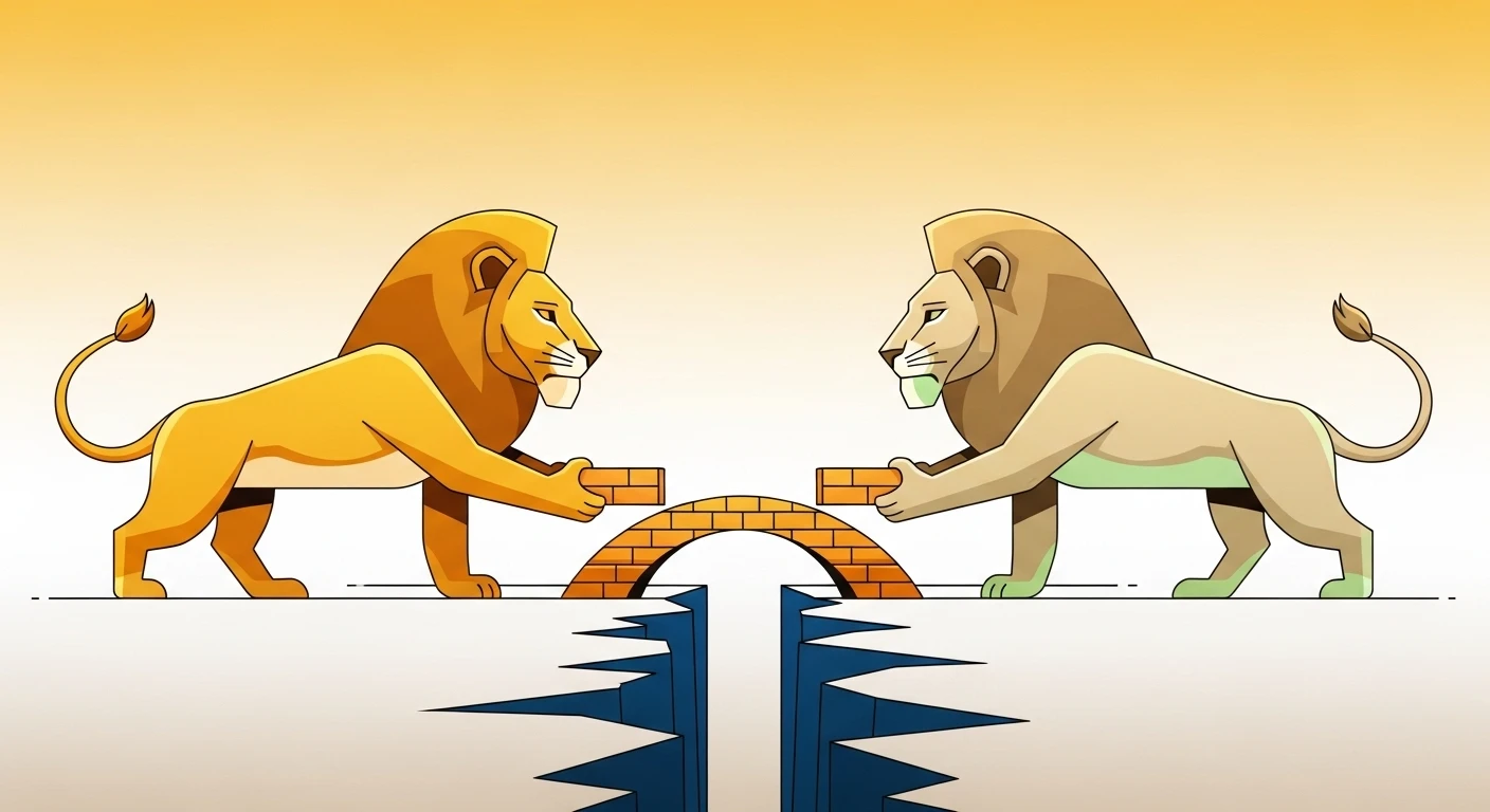 Hai bàn tay nắm chặt nhau, trên cổ tay có những sợi chỉ đỏ tượng trưng cho sự gắn kết của duyên phận và tình yêu, trong bối cảnh lãng mạn, ấm áp.