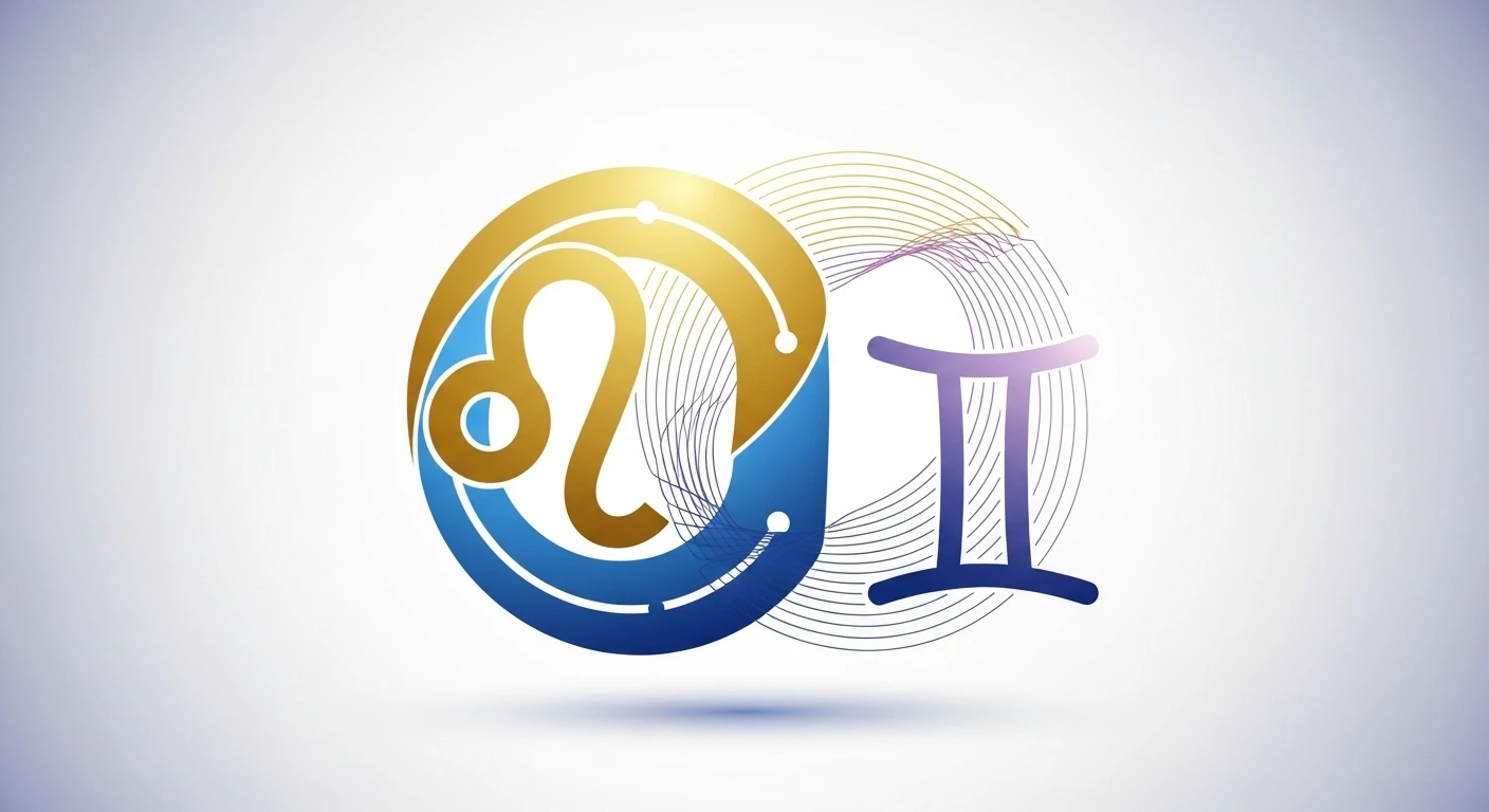 Sư Tử và Song Tử đang cùng nhau đọc sách và thảo luận sôi nổi, tượng trưng cho sự kết hợp trí tuệ và đam mê, cùng nhau khám phá thế giới.