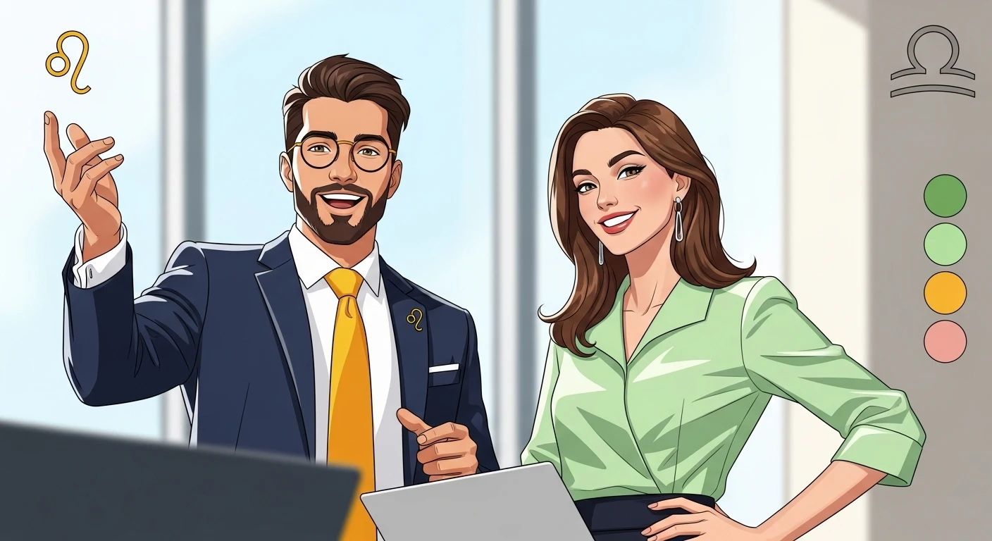 Một người đàn ông cung Sư Tử điển trai, tự tin đang thu hút sự chú ý trong một buổi tiệc sang trọng, thể hiện phong thái 'trai tài'.