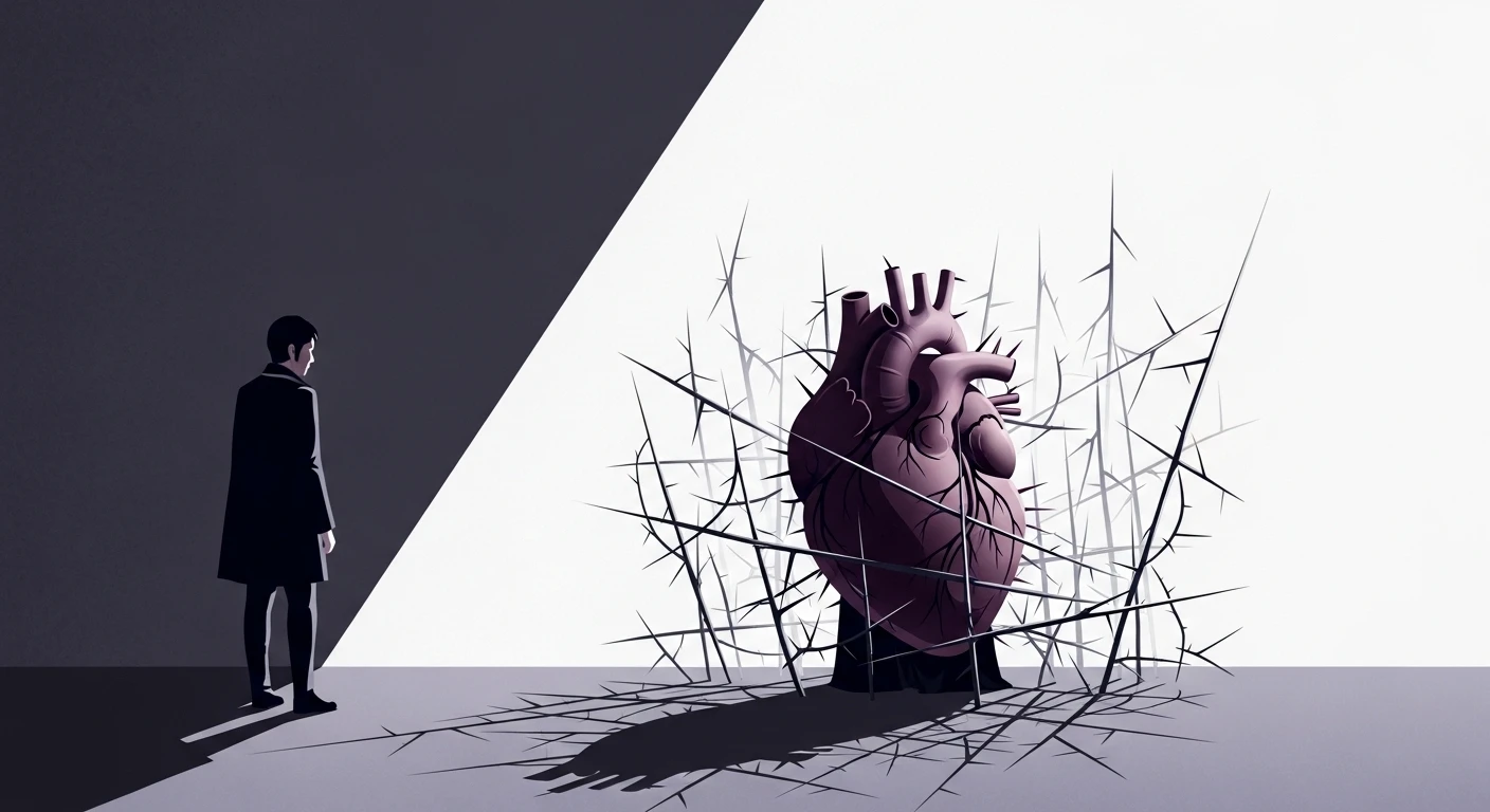 Một cặp đôi đang trò chuyện căng thẳng, một người có vẻ bực bội, người kia cố gắng giải thích, thể hiện sự mâu thuẫn do ghen tuông.