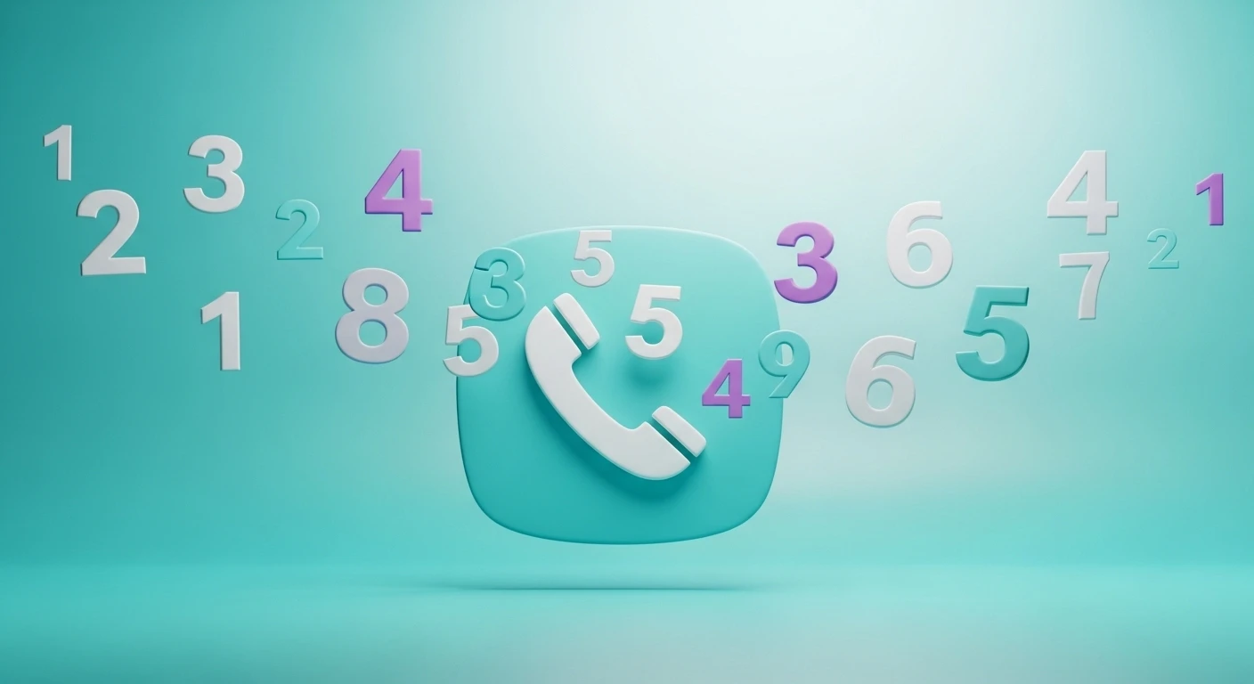 Hình ảnh một bàn tay đang cầm điện thoại di động, trên màn hình hiển thị các con số, tượng trưng cho phong thủy sim số điện thoại.