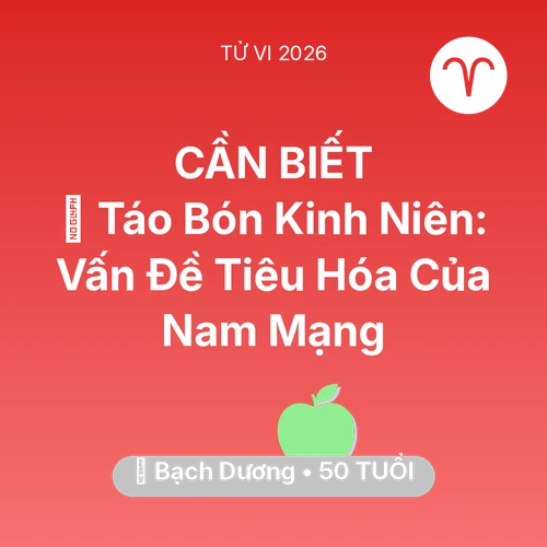 Vận hạn Bạch Dương sinh năm 1976 trong năm (2026): 🆘 Táo Bón Kinh Niên: Vấn Đề Tiêu Hóa Của Nam Mạng Bạch Dương