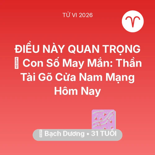 Xem tử vi Bạch Dương sinh năm 1995 Nam Mạng: 🌟 Con Số May Mắn: Thần Tài Gõ Cửa Nam Mạng Bạch Dương Hôm Nay