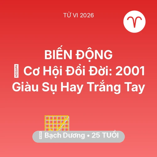Xem tử vi Bạch Dương sinh năm 2001 : 💰 Cơ Hội Đổi Đời: Bạch Dương 2001 Giàu Sụ Hay Trắng Tay
