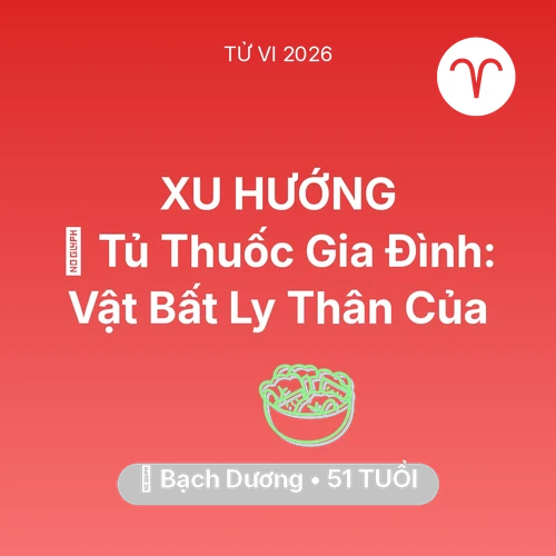 Vận hạn Bạch Dương sinh năm 1975 trong năm (2026): 💊 Tủ Thuốc Gia Đình: Vật Bất Ly Thân Của Bạch Dương