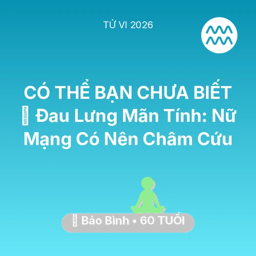 Vận hạn Bảo Bình sinh năm 1966 trong năm (2026): 👵 Đau Lưng Mãn Tính: Nữ Mạng Bảo Bình Có Nên Châm Cứu