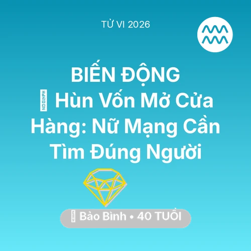 Xem tử vi Bảo Bình sinh năm 1986 Nữ Mạng: 🤝 Hùn Vốn Mở Cửa Hàng: Nữ Mạng Bảo Bình Cần Tìm Đúng Người