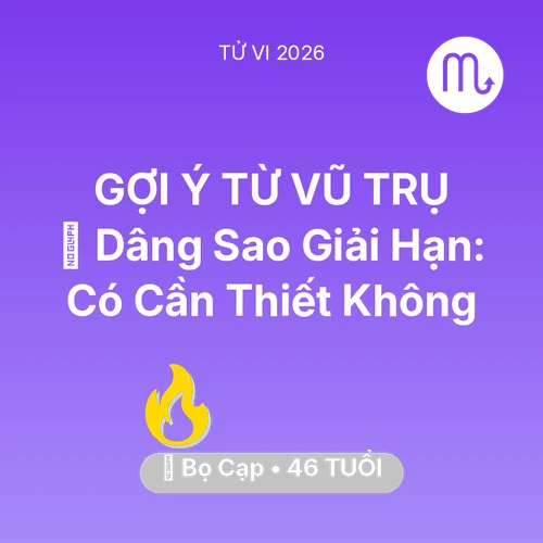 Xem tử vi Bọ Cạp sinh năm 1980 : 🕯️ Dâng Sao Giải Hạn: Bọ Cạp Có Cần Thiết Không