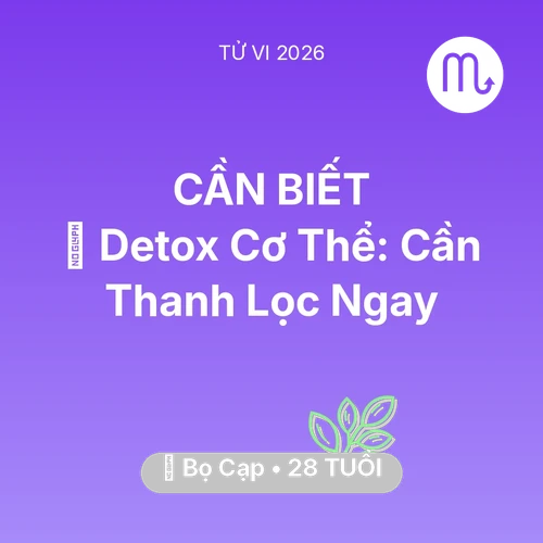 Xem tử vi Bọ Cạp sinh năm 1998 : 🌟 Detox Cơ Thể: Bọ Cạp Cần Thanh Lọc Ngay