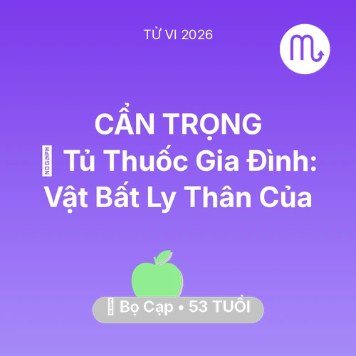 Xem tử vi Bọ Cạp sinh năm 1973 : 💊 Tủ Thuốc Gia Đình: Vật Bất Ly Thân Của Bọ Cạp