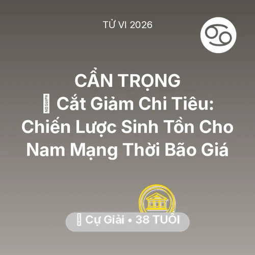 Xem tử vi Cự Giải sinh năm 1988 Nam Mạng: 🛑 Cắt Giảm Chi Tiêu: Chiến Lược Sinh Tồn Cho Nam Mạng Cự Giải Thời Bão Giá