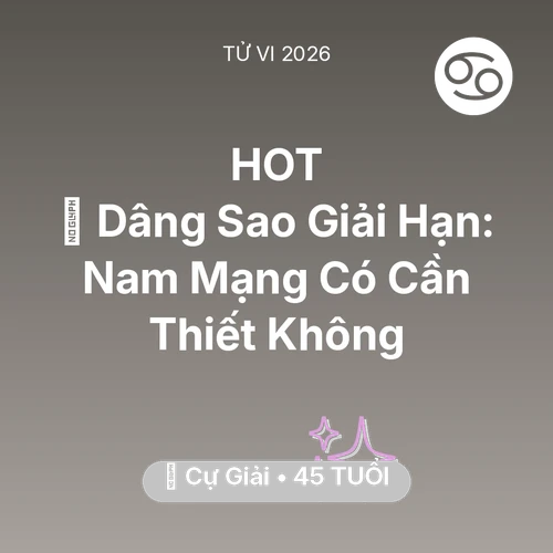 Xem tử vi Cự Giải sinh năm 1981 Nam Mạng: 🕯️ Dâng Sao Giải Hạn: Nam Mạng Cự Giải Có Cần Thiết Không