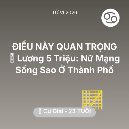 Xem tử vi Cự Giải sinh năm 2003 Nữ Mạng: 💰 Lương 5 Triệu: Nữ Mạng Cự Giải Sống Sao Ở Thành Phố