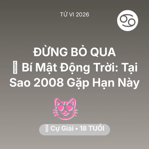 Xem tử vi Cự Giải sinh năm 2008 : 🤫 Bí Mật Động Trời: Tại Sao Cự Giải 2008 Gặp Hạn Này