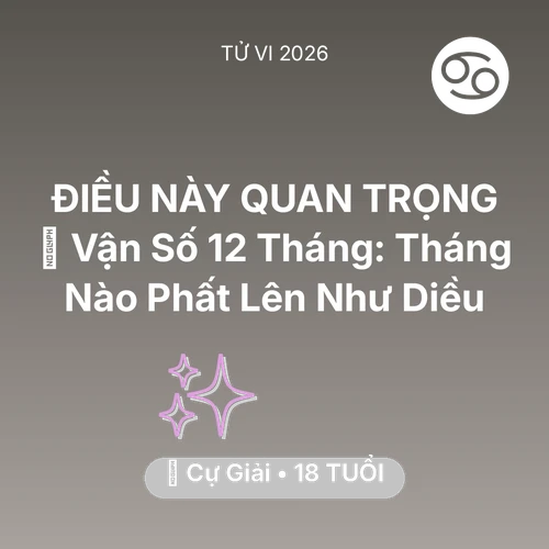 Vận hạn Cự Giải sinh năm 2008 trong năm (2026): 📈 Vận Số 12 Tháng: Tháng Nào Cự Giải Phất Lên Như Diều