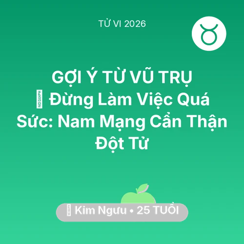 Xem tử vi Kim Ngưu sinh năm 2001 Nam Mạng: 🛑 Đừng Làm Việc Quá Sức: Nam Mạng Kim Ngưu Cẩn Thận Đột Tử