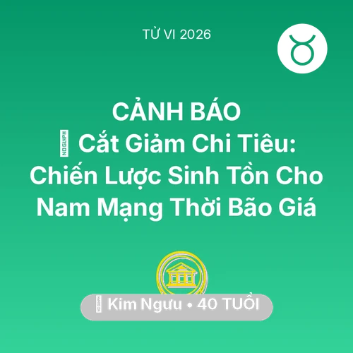 Vận hạn Kim Ngưu sinh năm 1986 trong năm (2026): 🛑 Cắt Giảm Chi Tiêu: Chiến Lược Sinh Tồn Cho Nam Mạng Kim Ngưu Thời Bão Giá