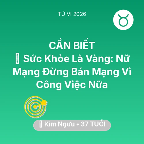 Xem tử vi Kim Ngưu sinh năm 1989 Nữ Mạng: 🏥 Sức Khỏe Là Vàng: Nữ Mạng Kim Ngưu Đừng Bán Mạng Vì Công Việc Nữa