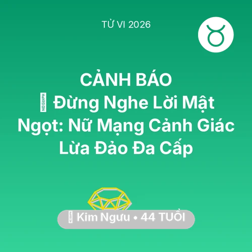 Vận hạn Kim Ngưu sinh năm 1982 trong năm (2026): 🛑 Đừng Nghe Lời Mật Ngọt: Nữ Mạng Kim Ngưu Cảnh Giác Lừa Đảo Đa Cấp