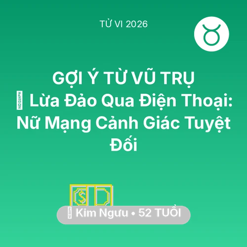 Vận hạn Kim Ngưu sinh năm 1974 trong năm (2026): 📉 Lừa Đảo Qua Điện Thoại: Nữ Mạng Kim Ngưu Cảnh Giác Tuyệt Đối