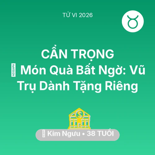 Vận hạn Kim Ngưu sinh năm 1988 trong năm (2026): 🎁 Món Quà Bất Ngờ: Vũ Trụ Dành Tặng Riêng Kim Ngưu