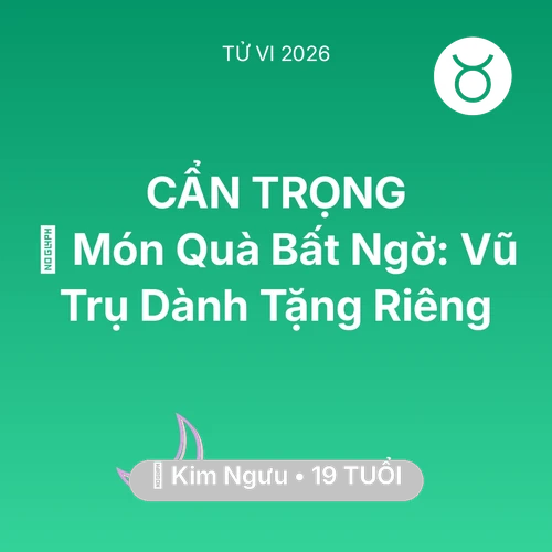 Vận hạn Kim Ngưu sinh năm 2007 trong năm (2026): 🎁 Món Quà Bất Ngờ: Vũ Trụ Dành Tặng Riêng Kim Ngưu