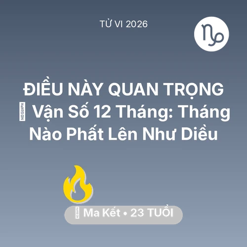 Vận hạn Ma Kết sinh năm 2003 trong năm (2026): 📈 Vận Số 12 Tháng: Tháng Nào Ma Kết Phất Lên Như Diều