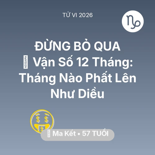 Vận hạn Ma Kết sinh năm 1969 trong năm (2026): 📈 Vận Số 12 Tháng: Tháng Nào Ma Kết Phất Lên Như Diều