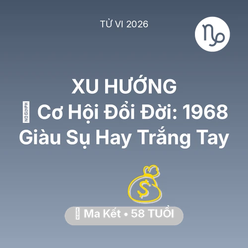 Xem tử vi Ma Kết sinh năm 1968 : 💰 Cơ Hội Đổi Đời: Ma Kết 1968 Giàu Sụ Hay Trắng Tay