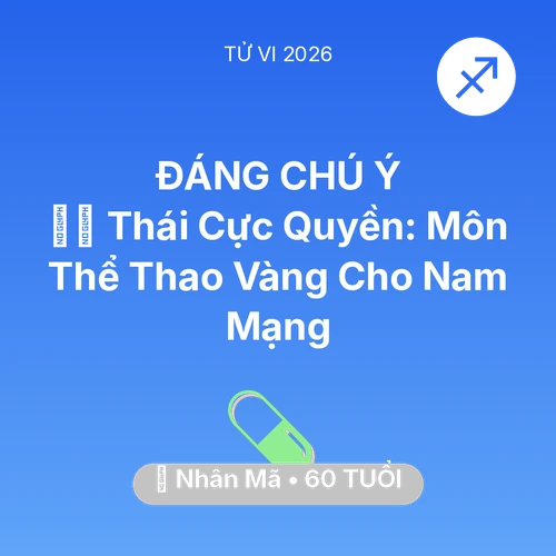 Xem tử vi Nhân Mã sinh năm 1966 Nam Mạng: 🧘‍♂️ Thái Cực Quyền: Môn Thể Thao Vàng Cho Nam Mạng Nhân Mã