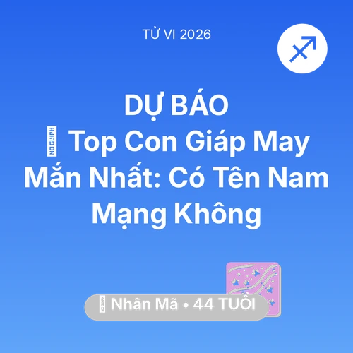 Tử vi Nhân Mã sinh năm 1982 trong năm 2026: 🏆 Top Con Giáp May Mắn Nhất: Có Tên Nam Mạng Nhân Mã Không