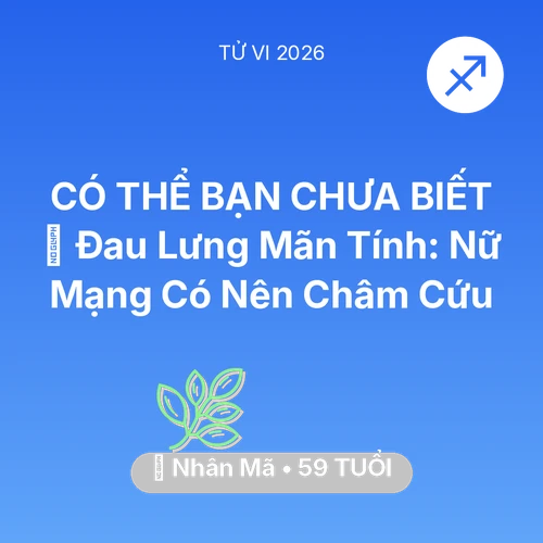 Vận hạn Nhân Mã sinh năm 1967 trong năm (2026): 👵 Đau Lưng Mãn Tính: Nữ Mạng Nhân Mã Có Nên Châm Cứu