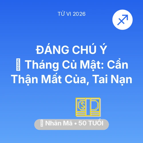 Vận hạn Nhân Mã sinh năm 1976 trong năm (2026): 🛑 Tháng Củ Mật: Nhân Mã Cẩn Thận Mất Của, Tai Nạn