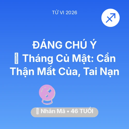 Xem tử vi Nhân Mã sinh năm 1980 : 🛑 Tháng Củ Mật: Nhân Mã Cẩn Thận Mất Của, Tai Nạn