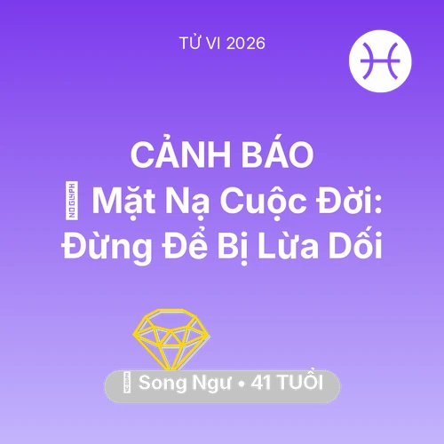 Xem tử vi Song Ngư sinh năm 1985 : 🎭 Mặt Nạ Cuộc Đời: Song Ngư Đừng Để Bị Lừa Dối