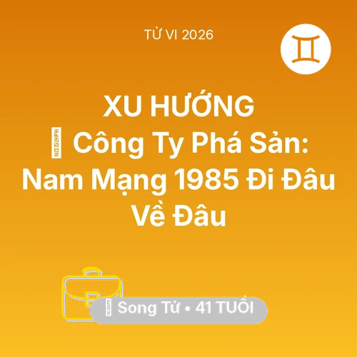Vận hạn Song Tử sinh năm 1985 trong năm (2026): 📉 Công Ty Phá Sản: Nam Mạng Song Tử 1985 Đi Đâu Về Đâu