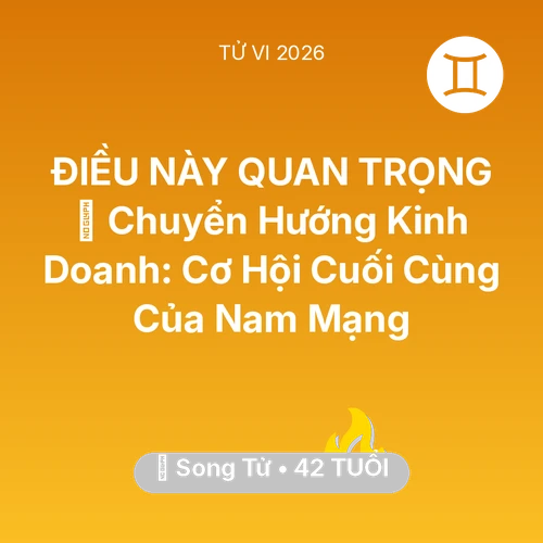 Xem tử vi Song Tử sinh năm 1984 Nam Mạng: 🧩 Chuyển Hướng Kinh Doanh: Cơ Hội Cuối Cùng Của Nam Mạng Song Tử