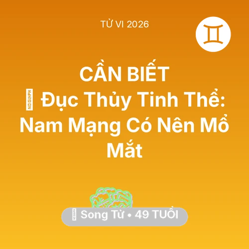 Xem tử vi Song Tử sinh năm 1977 Nam Mạng: 👀 Đục Thủy Tinh Thể: Nam Mạng Song Tử Có Nên Mổ Mắt