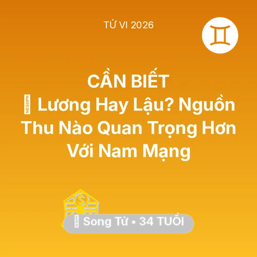 Tử vi Song Tử sinh năm 1992 trong năm 2026: 💼 Lương Hay Lậu? Nguồn Thu Nào Quan Trọng Hơn Với Nam Mạng Song Tử