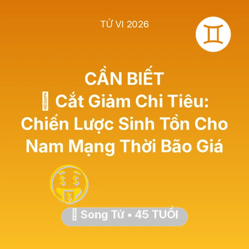 Tử vi Song Tử sinh năm 1981 trong năm 2026: 🛑 Cắt Giảm Chi Tiêu: Chiến Lược Sinh Tồn Cho Nam Mạng Song Tử Thời Bão Giá