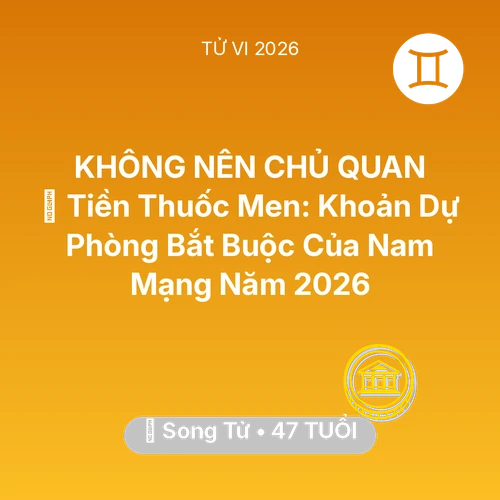 Vận hạn Song Tử sinh năm 1979 trong năm (2026): 🏥 Tiền Thuốc Men: Khoản Dự Phòng Bắt Buộc Của Nam Mạng Song Tử Năm 2026