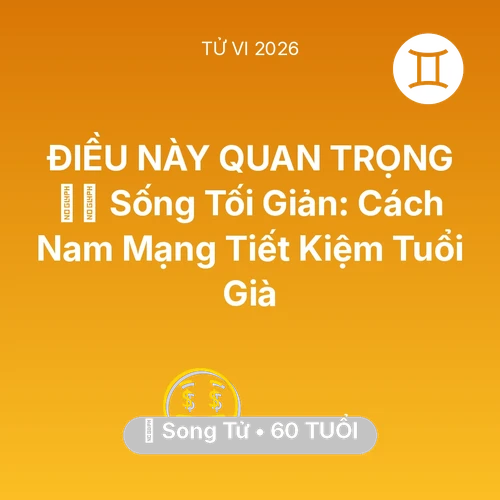 Vận hạn Song Tử sinh năm 1966 trong năm (2026): 🧘‍♂️ Sống Tối Giản: Cách Nam Mạng Song Tử Tiết Kiệm Tuổi Già